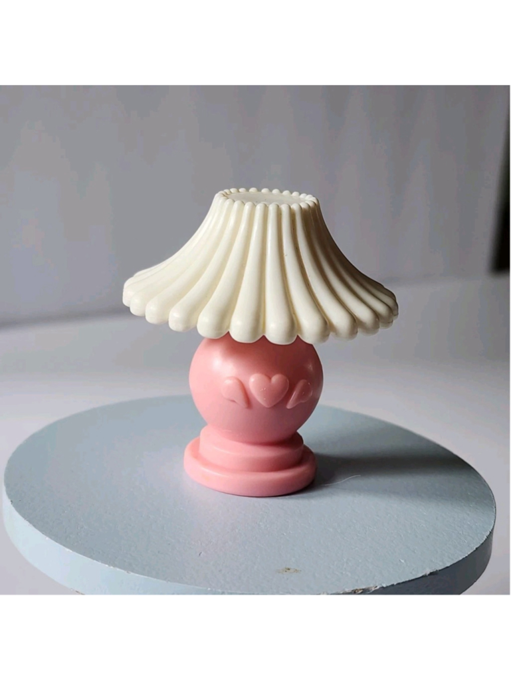 Vintage 1996 Fisher Price Loving Family Dollhouse Lamp Pink Base White Shade
